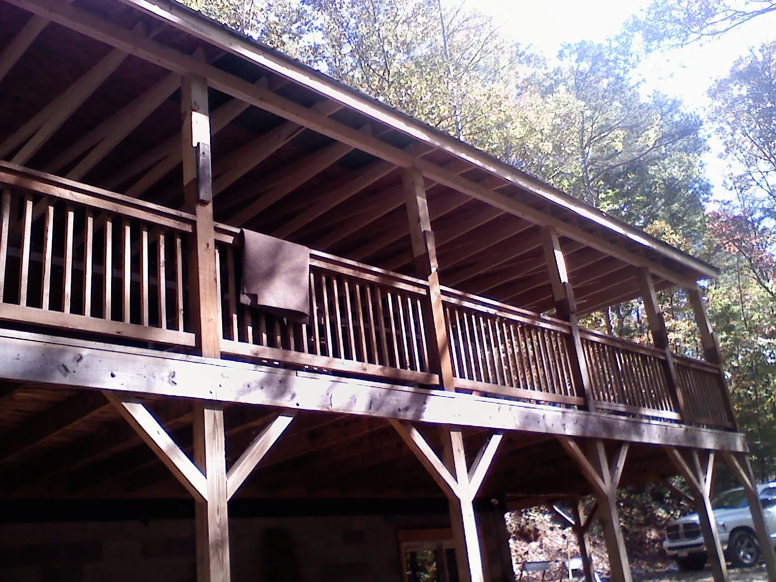 Timber framing under a new elevated porch and deck — Roof Leak Repair in Luzerne by Roofing Brothers
